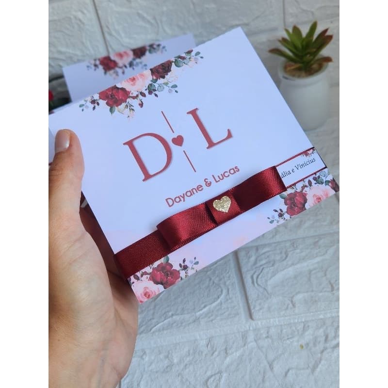 Caixa Convite Padrinhos (kit com 4 a 16caixas)