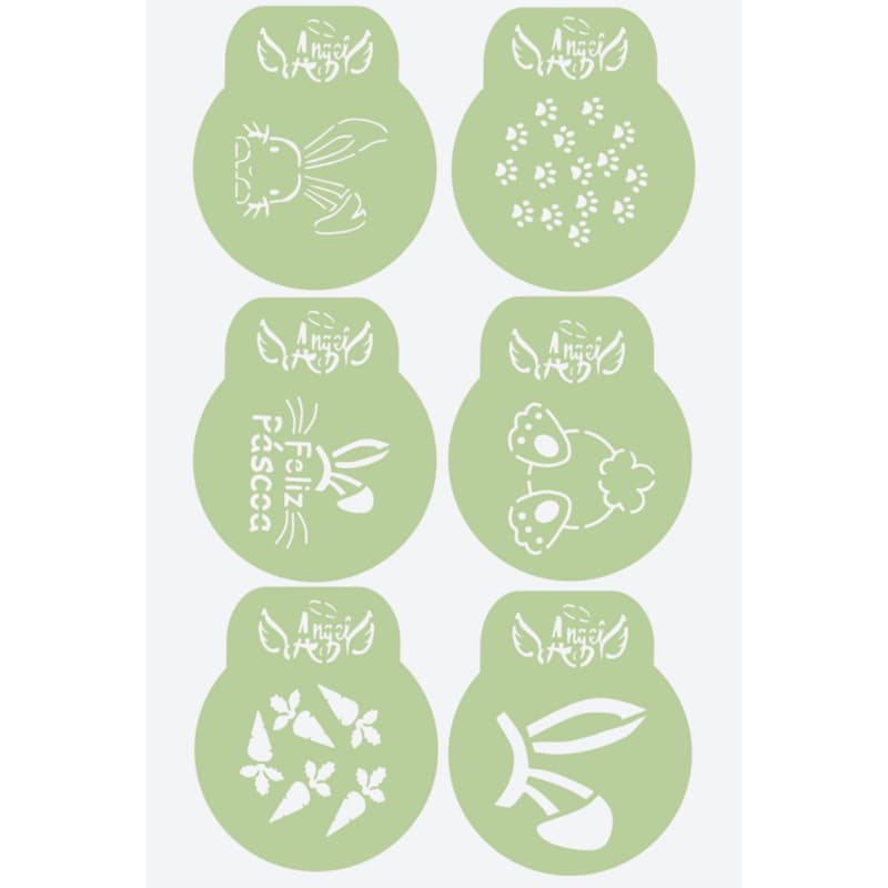 kit mini Stencil Páscoa,confeitaria,kit 6 unidades