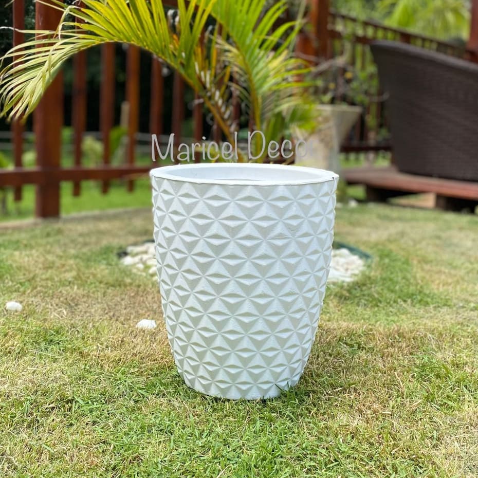 Vaso para plantas Decortavio 30x25cm Diamante em Polietileno