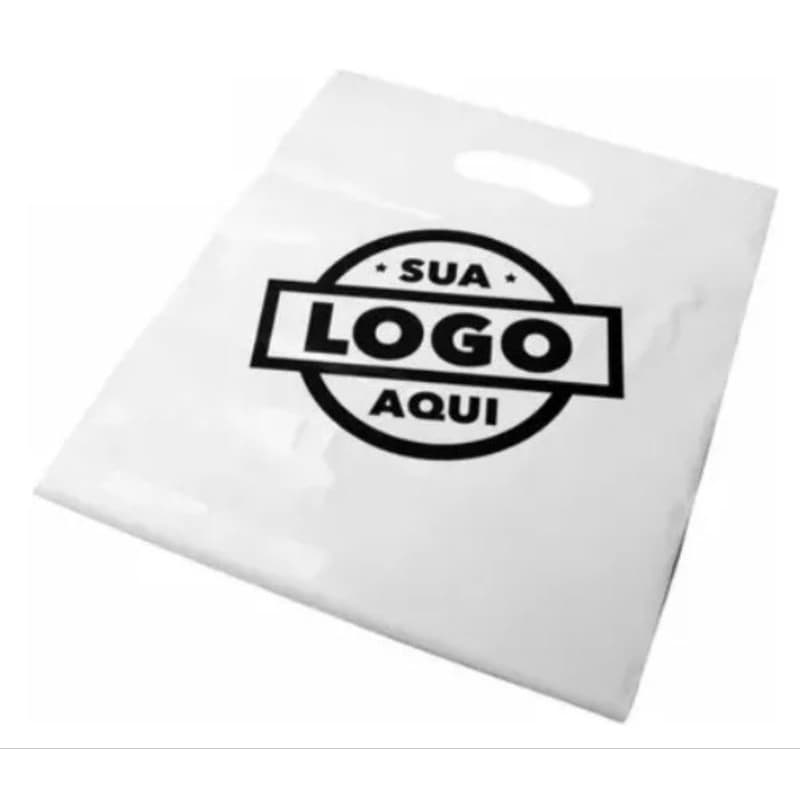 100 Sacola Plástica Personalizada 16x20 / 20x30