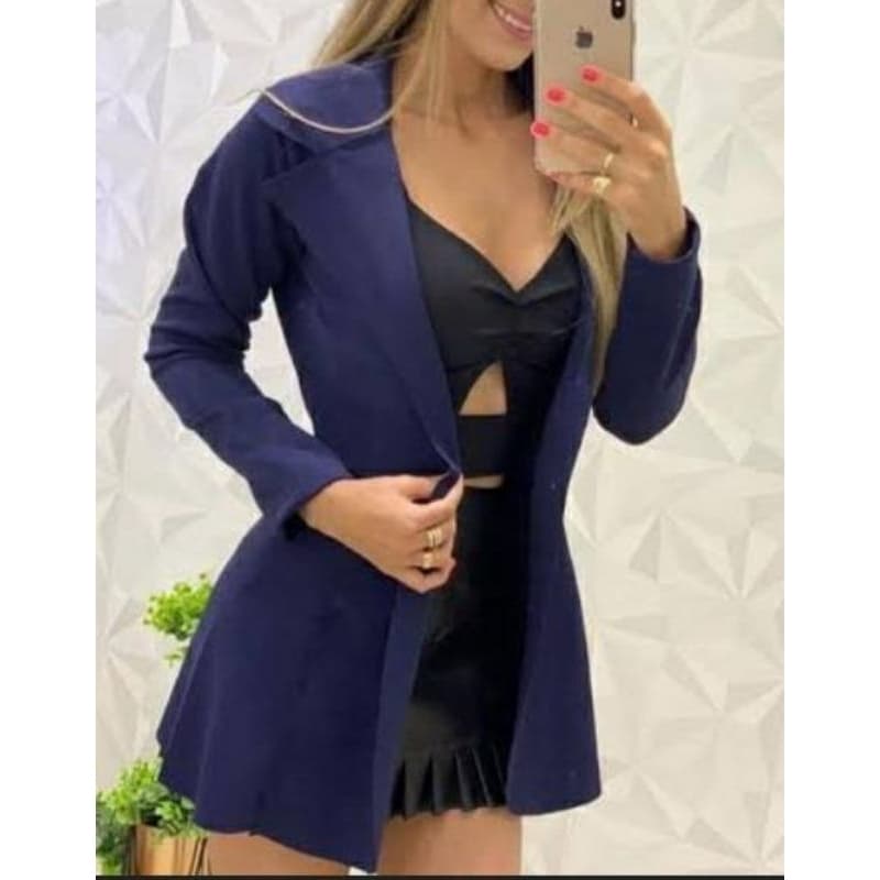 blazer LONGO (alongado)max feminino casaco sobretudo