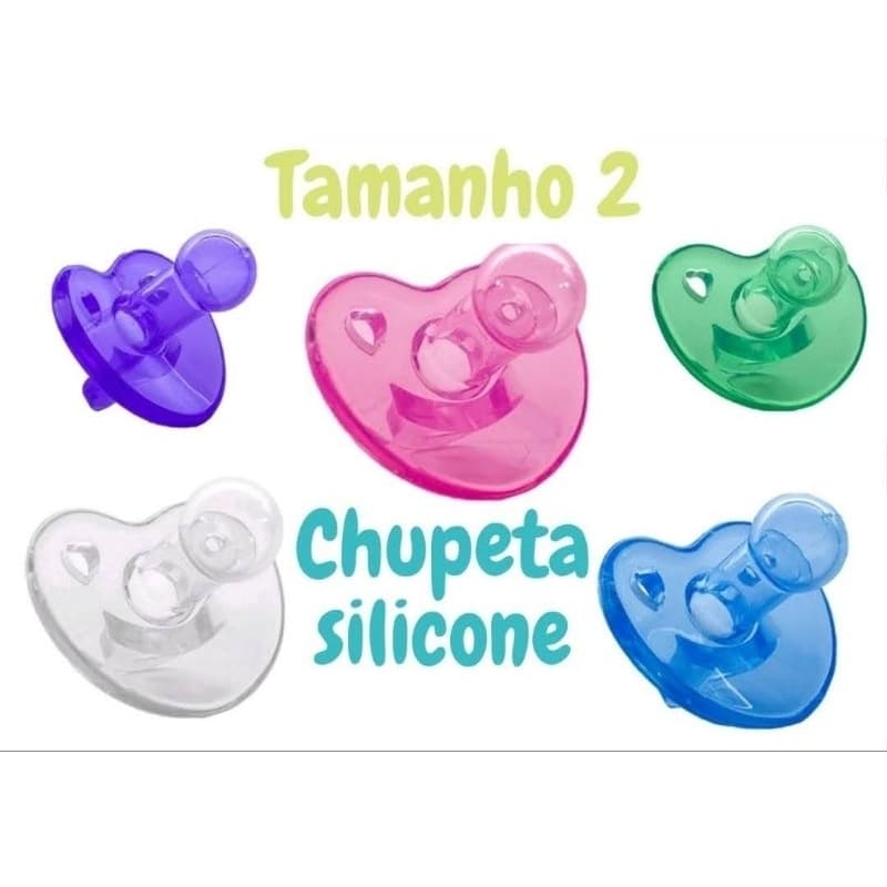 Chupeta de silicone fase tamanho 2 bico redondo