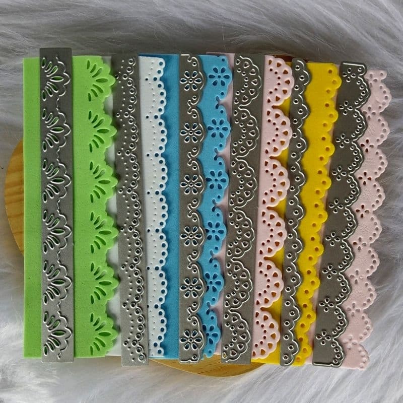 Faquinhas de corte e relevo scrapbook| modelo de rendinha| Matriz de corte e relevo