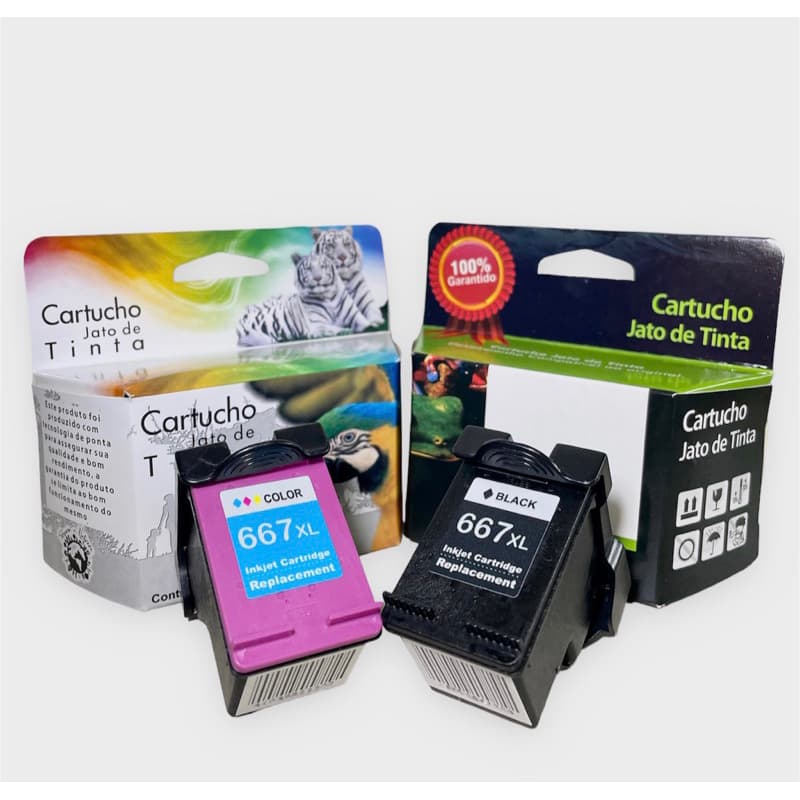 Kit Cartucho 667 XL(color E Preto) Compatível