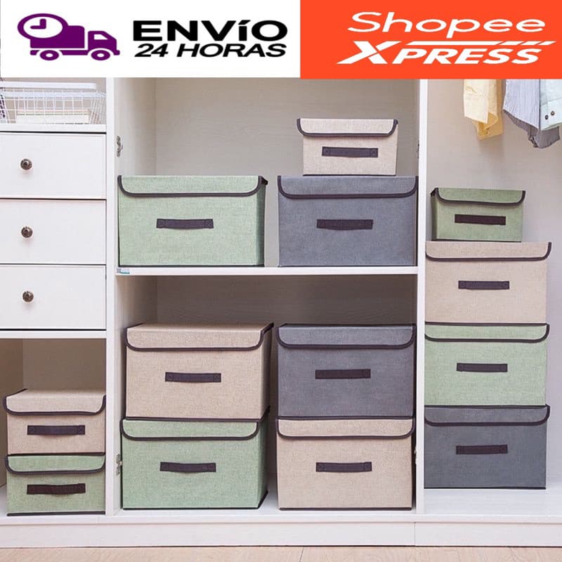 Caixa Organizador Dobrável Retrátil De Tecido TNT Roupa Objetos Brinquedos Cosmético  Bom Presente