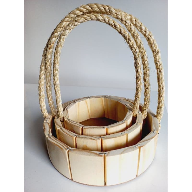 Cestas de madeira com alça para presentes, daminhas ou decorações 13cm,16cm,19cm ou 20cm a escolher