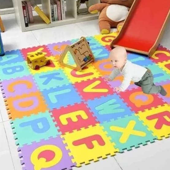 Tapete Alfabeto e Numérico Eva Tatame Infantil Educativo Criança Peças 29x29cm 08mm 26 ou 36 Peças