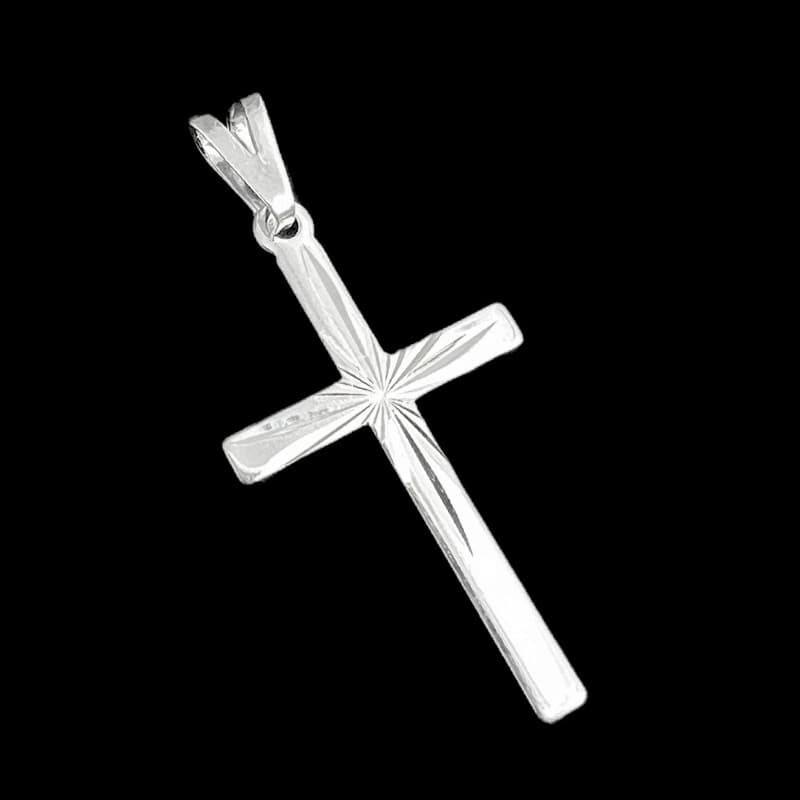 Pingente Masculino Cruz Riscada Banhado a Prata 925