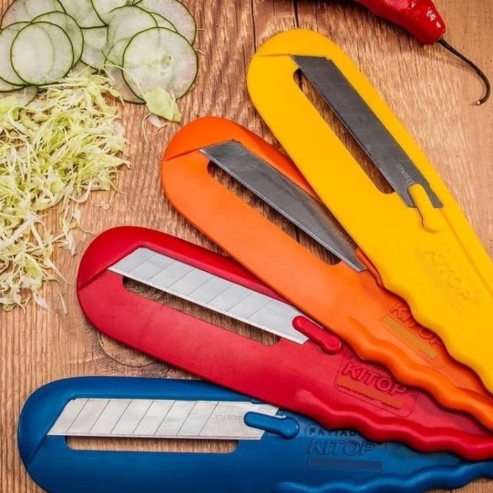 Kit 4 Fatiadores Kitop Picador Cortador Descascador Legumes Cozinha Couve Repolho Batata Cenoura