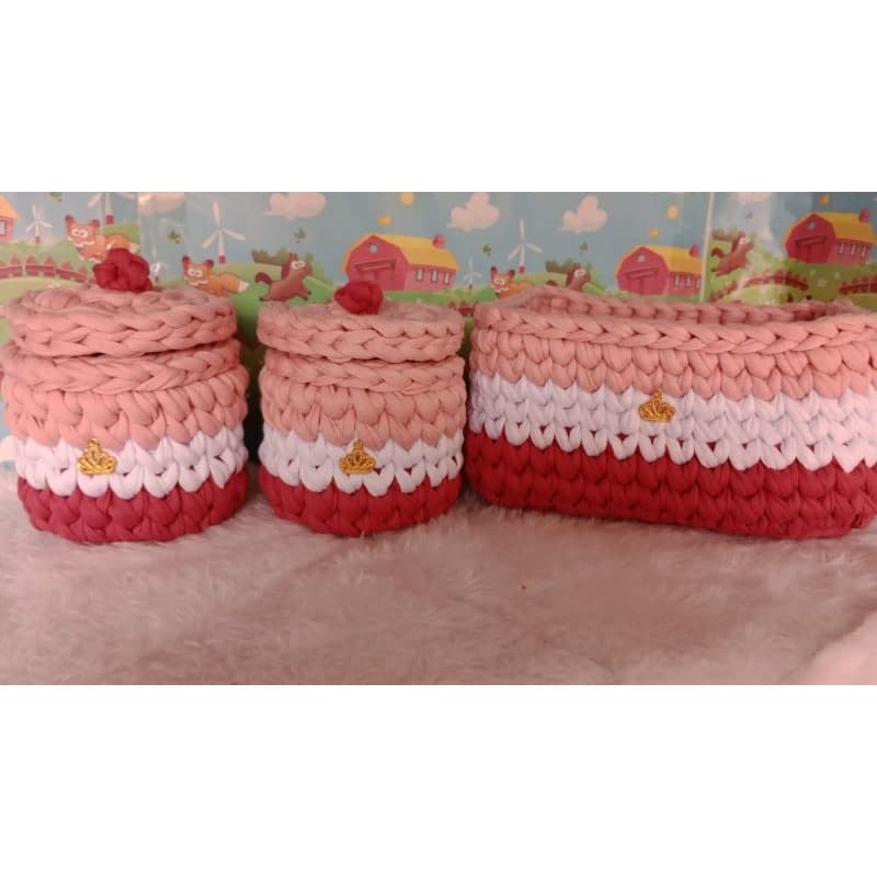 kit higiene  bebê em fio de malha