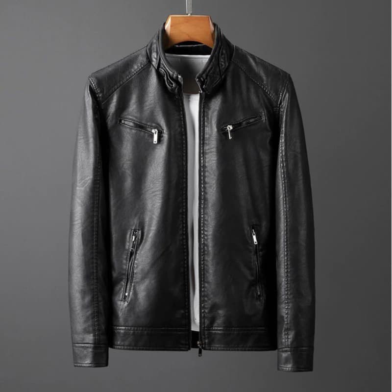 Jaqueta De Couro Masculina Executivo Casual  Clássica Impermeável Todos Os Tamanhos
