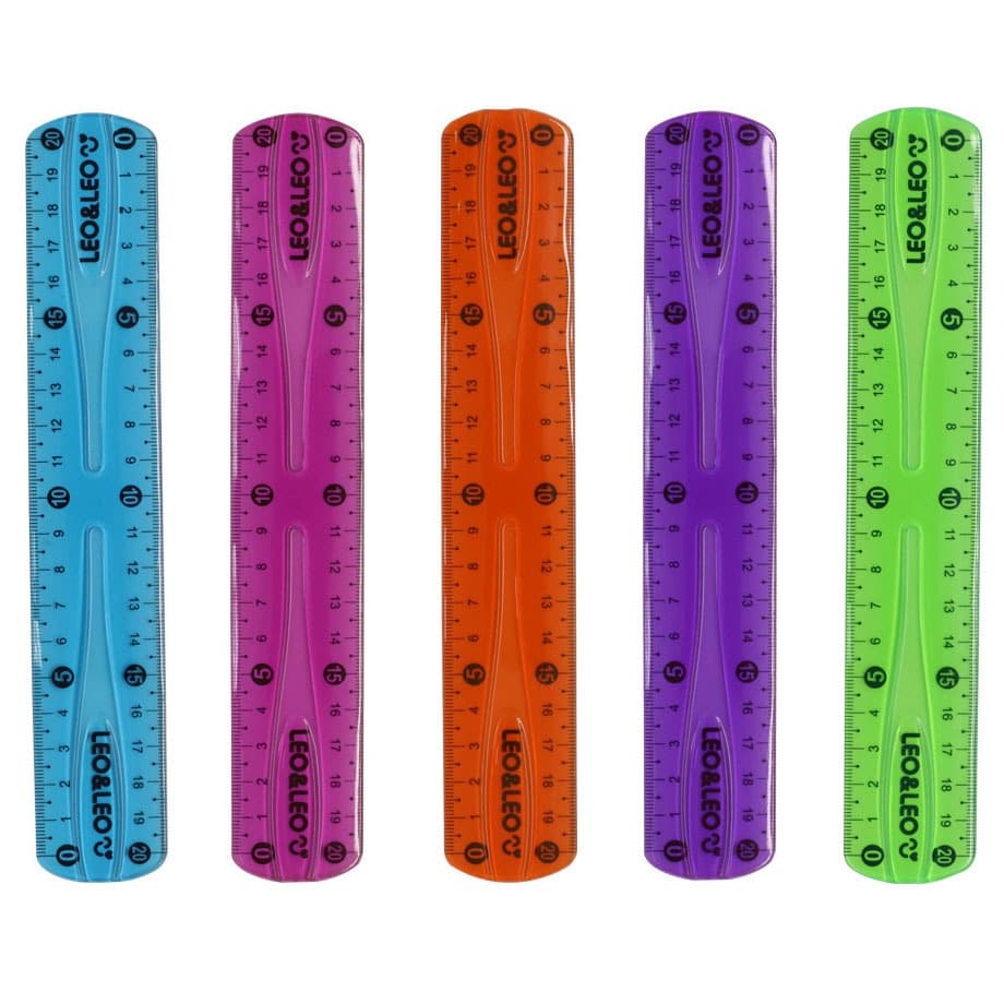 Régua Flexível 20cm Escolar Cores Sortidas Escritório Leo&Leo