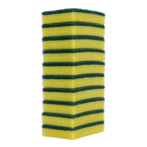 Kit com 10 Esponjas Dupla Face Bucha Limpeza Profunda Lavar Louça Multiuso Banheiro Cozinha