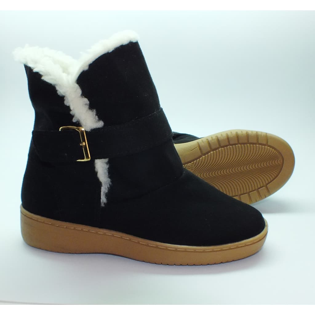 Botinha de Lã  Pelo feminina Inverno Frio