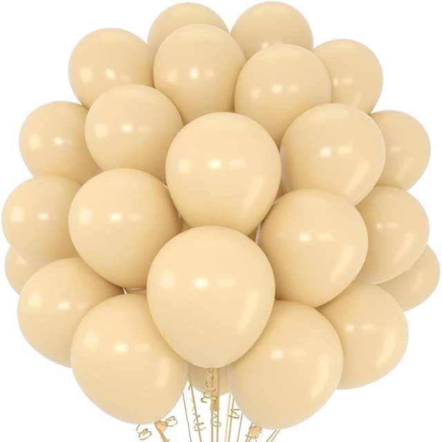 50 Unidades Balão Bexiga Bege Liso Número 7 Polegadas  Para Festas