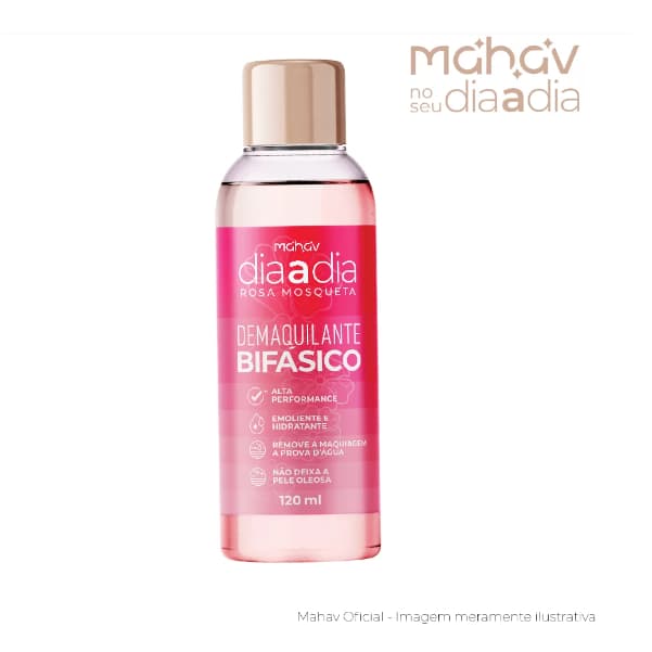 Demaquilante Bifásico Rosa Mosqueta Dia a Dia Mahav 120 ml