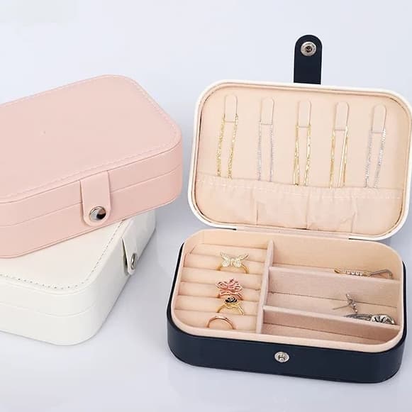 Caixa de armazenamento de joias de camada dupla