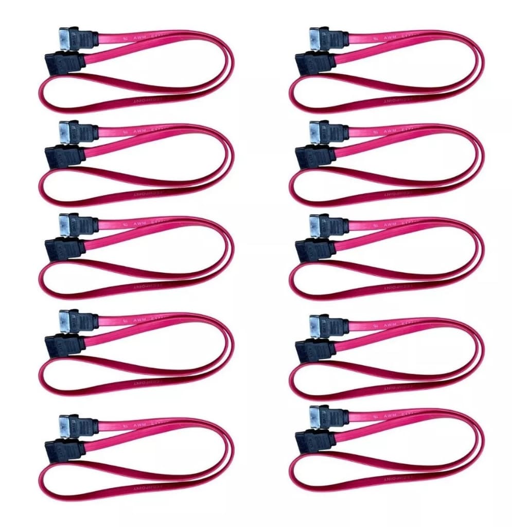 Kit 10 Cabo Sata Para Dados 47 Cm Hd Ssd Gravado Dvd (2345)