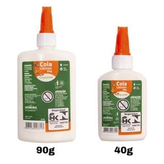 Cola Líquida Branca Escolar 40g e 90g com espátula Leo&Leo