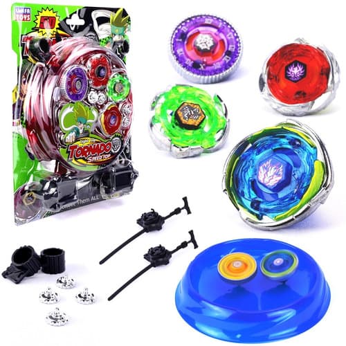 Kit 4 Beyblade Metal Led + Lançador + Arena