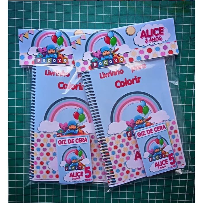 MINI Revistas de colorir 15X10cm com Mini giz para festas temáticas