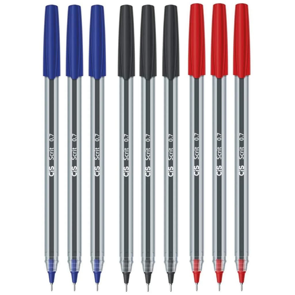Kit 03 Canetas Esferográfica Scrit Ponta Agulha 0.7mm Cis