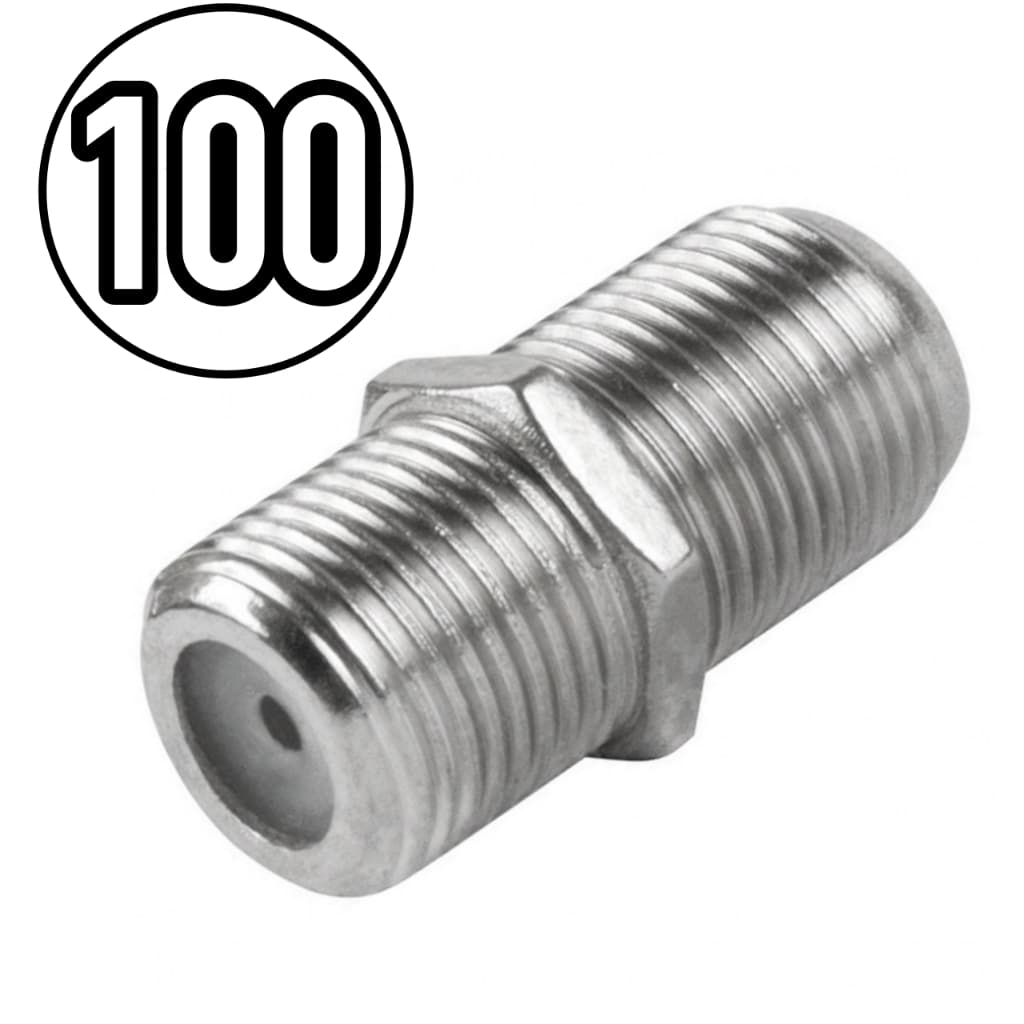 Emenda F Fêmea X Fêmea Cabo Rg6 100 Unidades