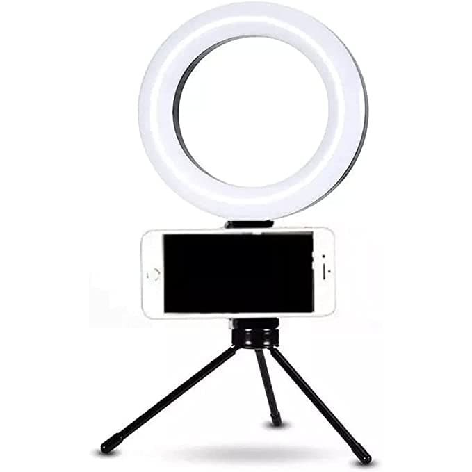 Ring Light de Mesa Blogueira Portátil Luminária De Led 6 Polegadas + Tripé De 16 Cm Right
