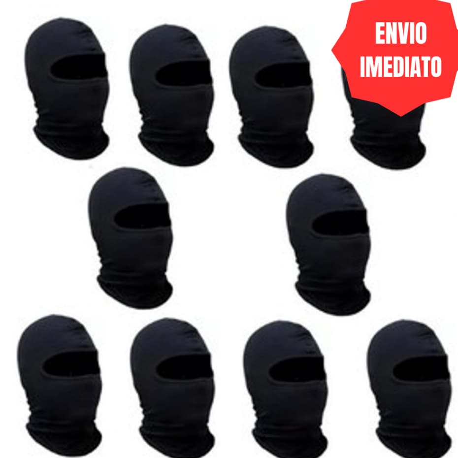 10 unid BALACLAVA BARATA TOUCA NINJA LISA PRETA - PROMOÇÃO ENVIO IMEDIATO