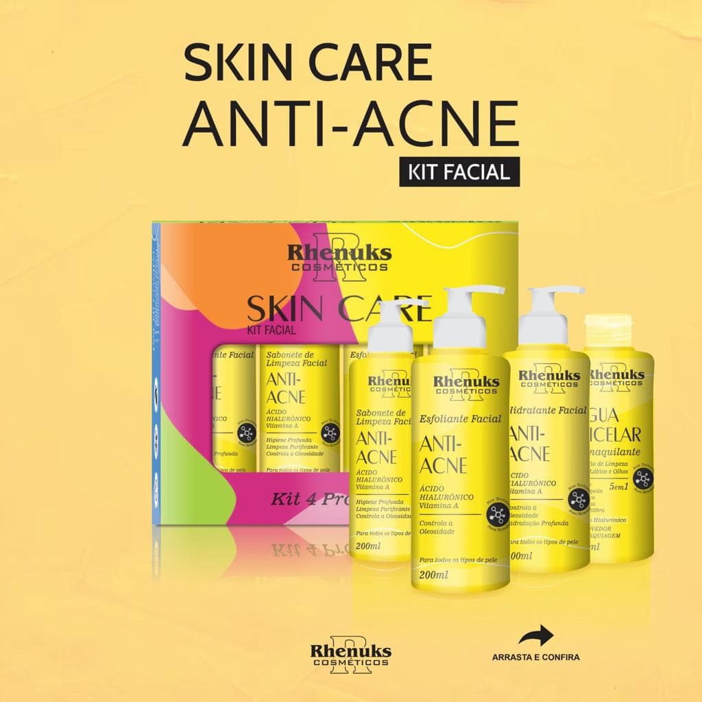 Kit Skin Care Anti - Acne - 4 peças - RHENUKS