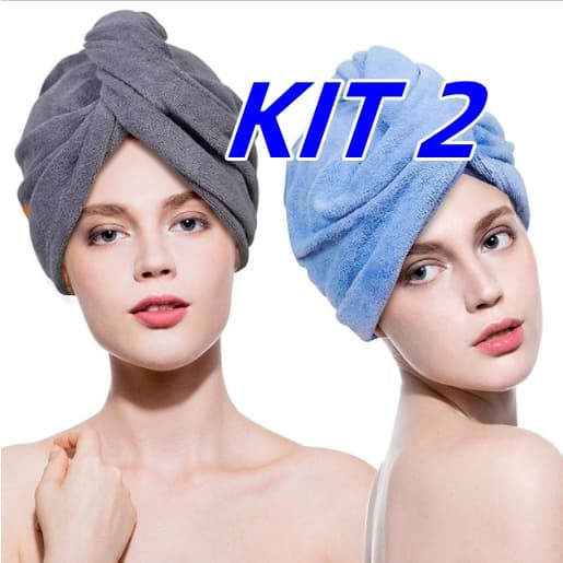 2 Unidade Toalha Grossa Mágica Para Cabelo/1 Pc Esponja Limpeza Facial Secar Rápido Touca Banho Microfibras  Várias Core