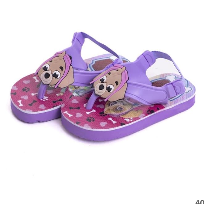 Chinelo Infantil Bebê Feminino Menina Elástico Confortável Macio Minnie e Skye Patrulha Canina