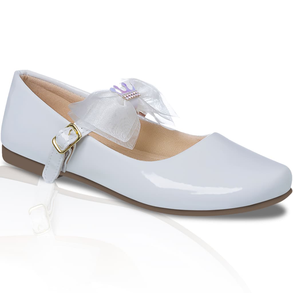 Sapatilha Feminina Infantil Juvenil Social Verniz Sapato Meninas Mulheres com Pés Pequenos Promoção