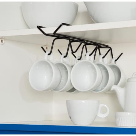 Porta Xícaras Suporte Organizador Armário Cozinha Aço P/ 8 XICARAS