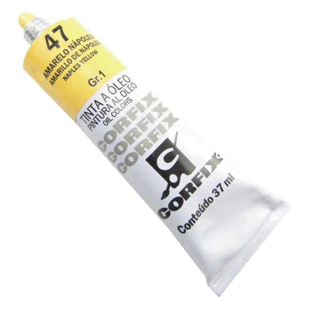 Tinta à Óleo para pintura em tela Corfix Bisnaga 37ml - 47- Amarelo Nápoles