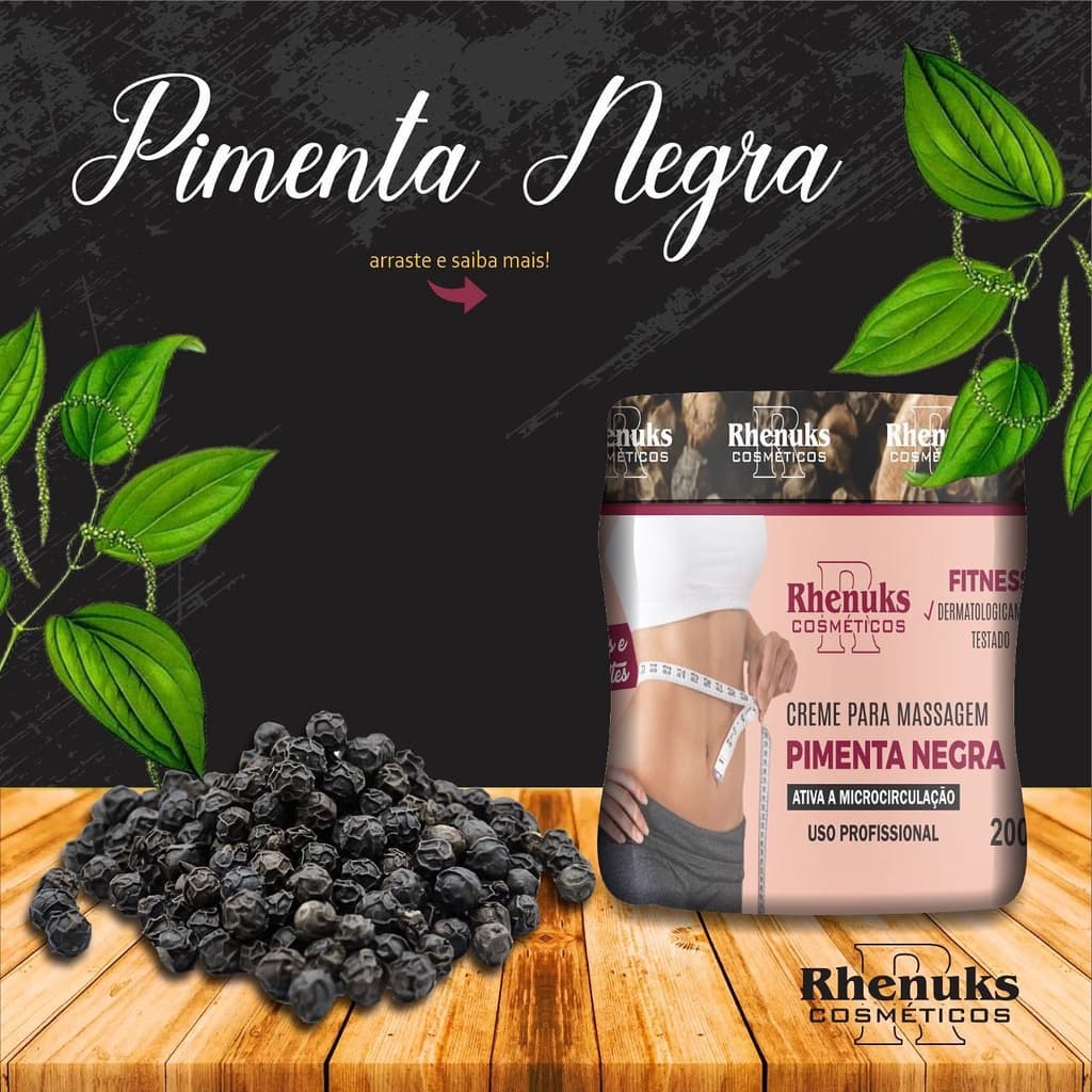 Gel Redutor Pimenta Negra 200g Estrias, Celulite