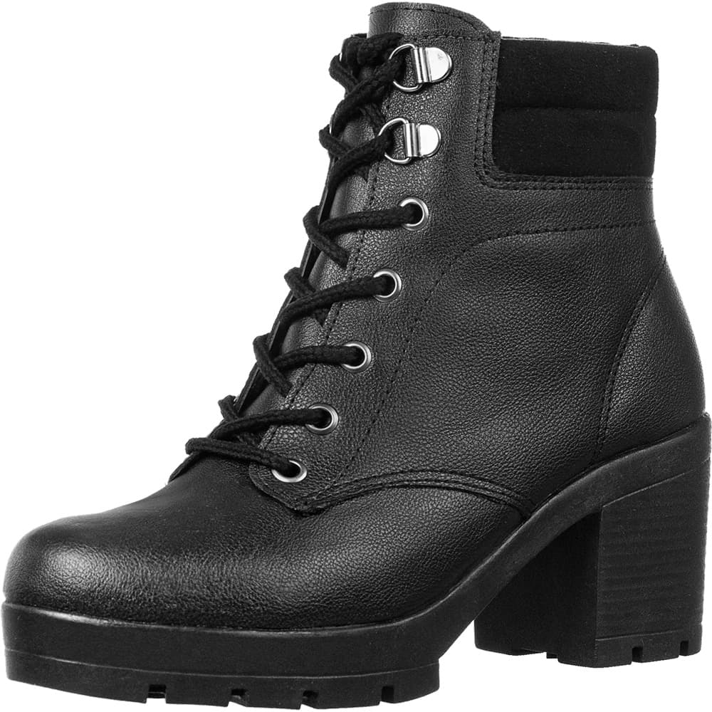 Bota Feminina Coturno Tratorado Salto Grosso Passadores de Metalizados