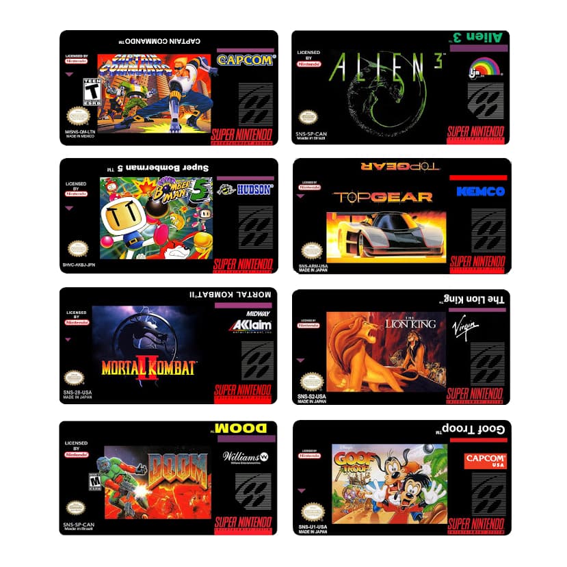 Lote De Labels Adesivas Para Fita Super Nintendo 10 Unidades