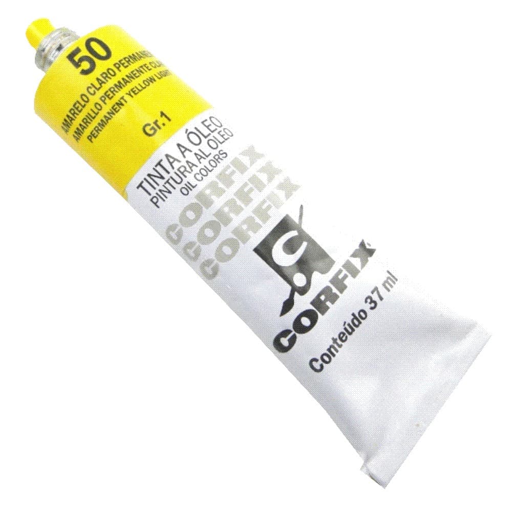 Tinta à Óleo para pintura em tela Corfix Bisnaga 37ml - 50- Amarelo Claro