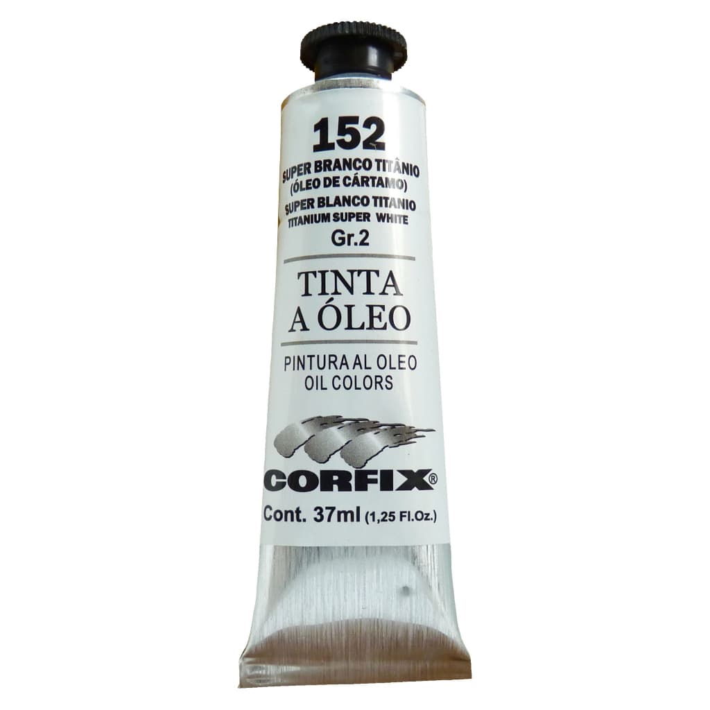 Tinta Óleo 37ml Para Pintura Em Tela Corfix G2 - 152 Super Branco Titânio