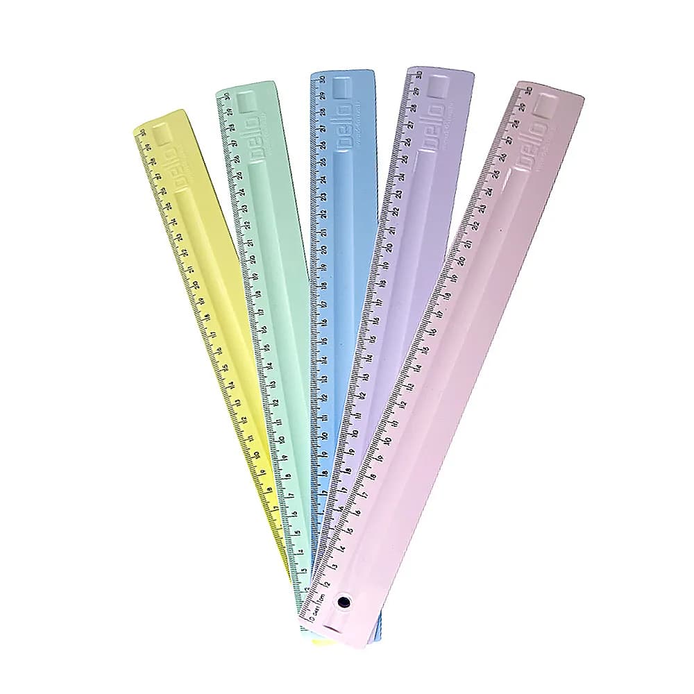 Régua Plástica Dello Serena 30cm Cores Pastéis