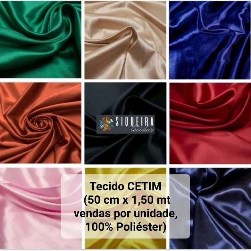 Tecido Cetim 100% Poliéster *venda a partir de 50 cm x 1,40 mt larg*. O cetim é um tecido plano leve
