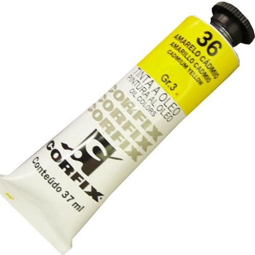 Tinta Óleo 37ml Para Pintura Em Tela Corfix G3 - 36 Amarelo Cádmio