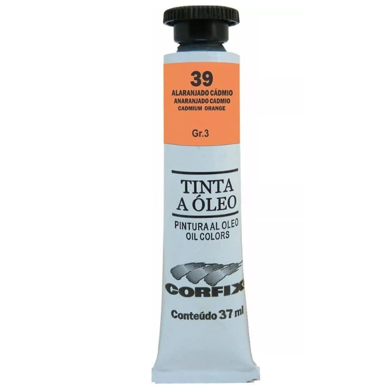 Tinta Óleo 37ml Para Pintura Em Tela Corfix G3 - 39 Alaranjado de Cádmio