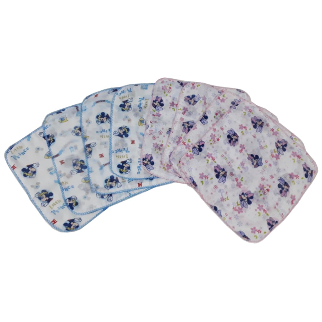 Kit 5 Fraldinha De Boca Disney 33x33cm Com Crochê 100% Algodão