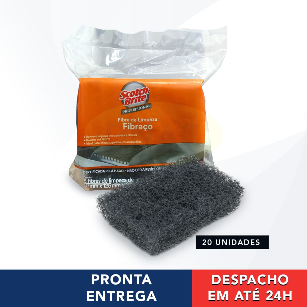 Bucha Fibra Verde De Limpeza Pesada Scotch Brite Para Uso Geral Fibraço Com 20 Unidades - 3M