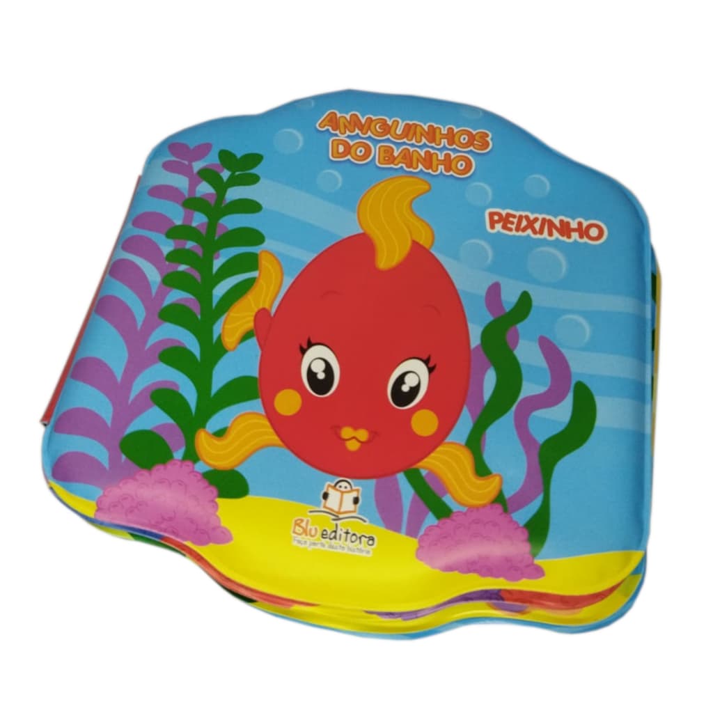 Livro Infantil: Amiguinhos do Banho - Peixinho - Blueditora - livros de banho - livros impermeáveis - livros para bebês