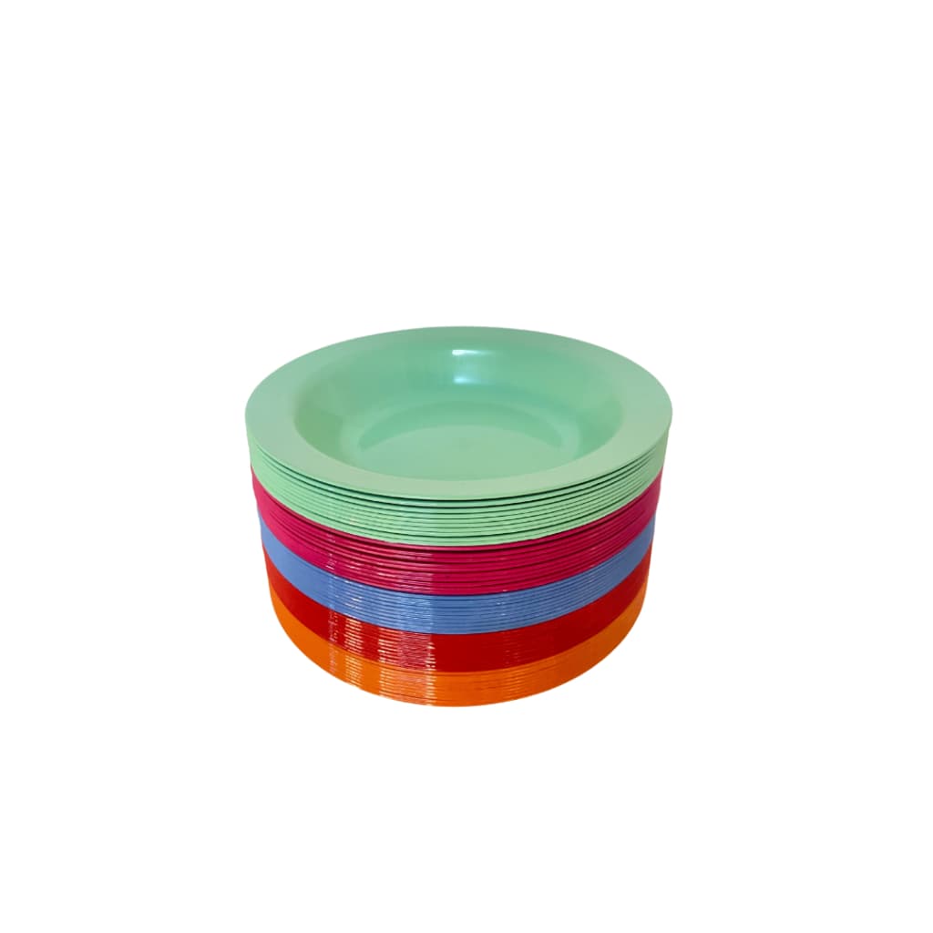 Kit Pratos Fundos Redondos de Plástico para refeições -10,20,30