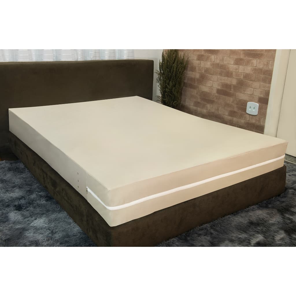 Capa Protetor Colchão Casal Com Zíper Impermeável Napa Hospitalar Resistente Antialérgico Silenciosa