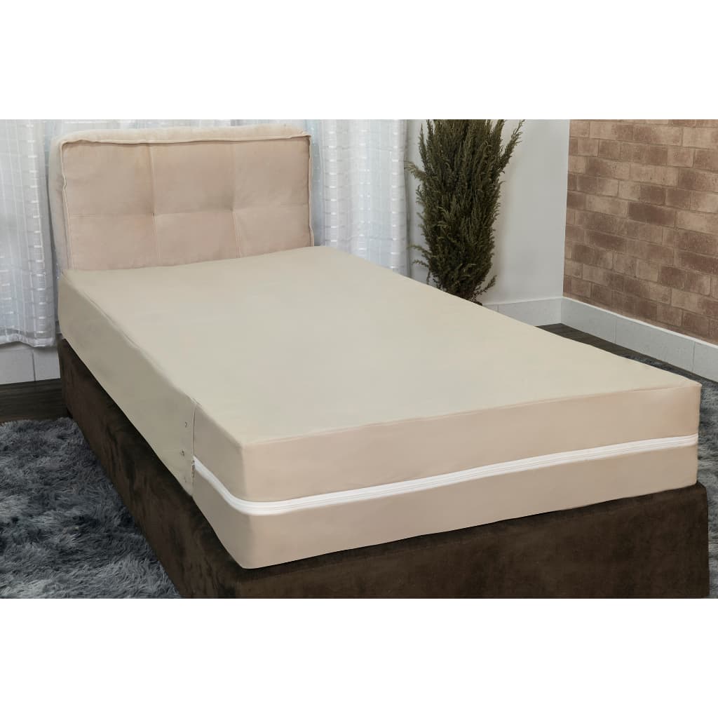 Capa Colchão Solteiro Zíper Napa Hospitalar Impermeável Resistente Antialérgico Silenciosa